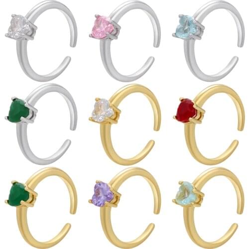 ZHUKOU Korea Style heart Rings For Women Fashion gold silver color open rings Trendy Jewelry Wedding Party Sexy Ring VJ108