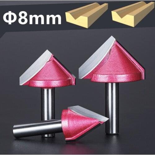1pcs freeshipping cnc solid carbide woodworking router bit,8mm shank 3D V bit,wood tool,pvc mdf acrylic engraving milling cutter