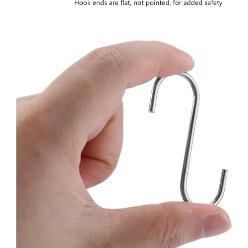 10 Pcs S Shaped Hooks Stainless Steel Heavy Duty Iron Wire Clasp Over Tool Utensils Hangers Door Clothes Rack for Kitchen Home