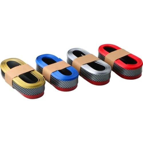 2.5m 3D Car Auto Front Bumper Lip Side Skirt Rubber Protector Carbon Fiber Look Classic Automobile Accessaries Devices