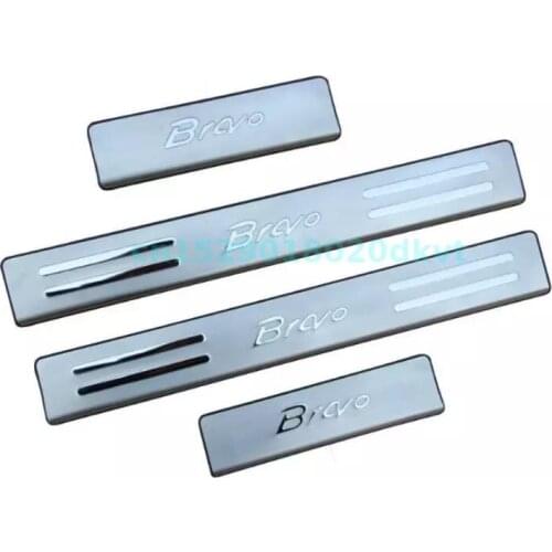 For 2007-2019 Fiat Bravo 4pcs set High-quality stainless steel Door Sill Cover Welcome Pedal Trim Car-styling Accessories
