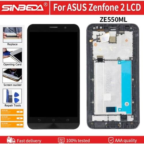 5.5" Original Display For ASUS Zenfone 2 ZE550ML LCD Touch Screen With Frame Replacement For ASUS Zenfone 2 Z00BD LCD Screen