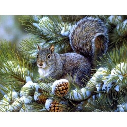 Full Square/Round Drill 5D DIY Diamond Painting "lovely squirrel" 3D Embroidery Cross Stitch 5D Rhinestone Home Decor gift