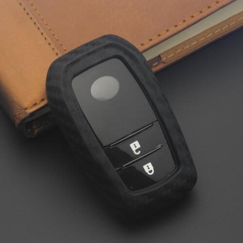 Bilchave 5pcs Carbon Silicone Remote Key Case Cover Fob For Toyota Chr C-hr Land Cruiser 200 Avensis Auris Corolla Accessories