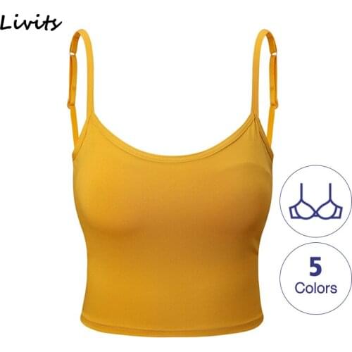 Womens Camisoles Built-in Bra Bra-Top Elastic Cotton Tube Camis Tank Tops Boat Neck Sleeveless Sexy Casual Female
