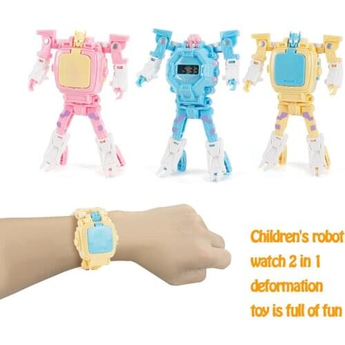 Kids Robot Watch Watch Toys Innovative Cartoon Deformation ABS Plastic Robot Electronic Watches Deformation Toy Cover Random