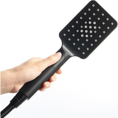 Black Shower Head Hand Shower Head Wall-mounted Shower Kit Bathroom with Hose and Shower Frame Water-saving High-pressure Shower