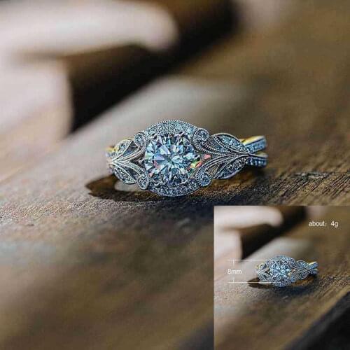 Elegant Round Cut Alloy Women White Rings Size 6-10 Wedding