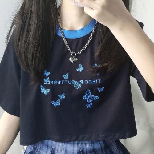 Oversized Women Top T-shirt Summer Loose Sleeve Print Simple Wild Harajuku T-Shirt clothes tshirt clothing vintage cotton album