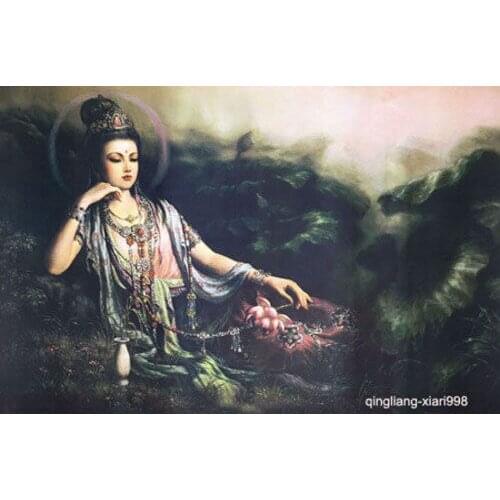 Art portrait oil painting: guanyin-bodhisattva 24x36