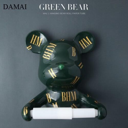 Bear Ceramic Toilet Paper Holder Animal Decorative Bathroom Wall Paper Nordic Rolling Tissue Dispenser Toilet Dectorstions Towel