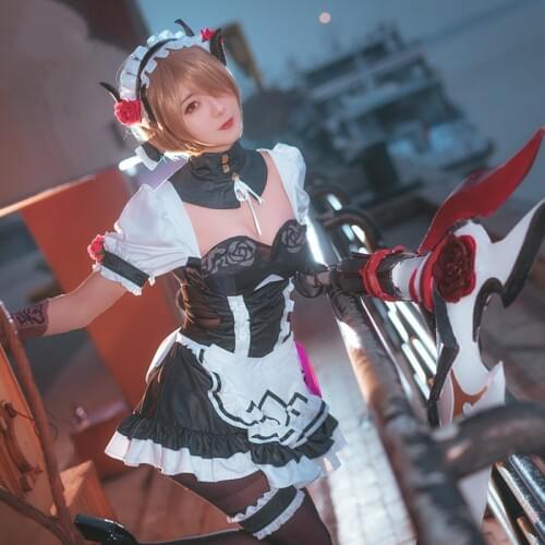Game Honkai Impact 3 Rita Rossweisse Cosplay Costume Valkyria Black Rose Maid Dress halloween costumes for women Full Set