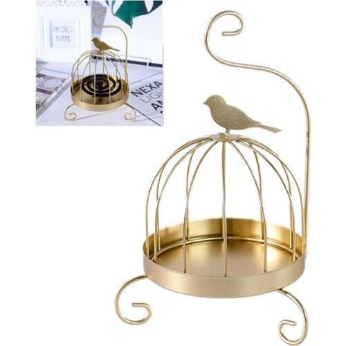 Creative Mosquito Coil Holder Nordic Style Birdcage Shape Summer Day Iron Mosquito Repellent Incenses Rack Plate Home Decoration
