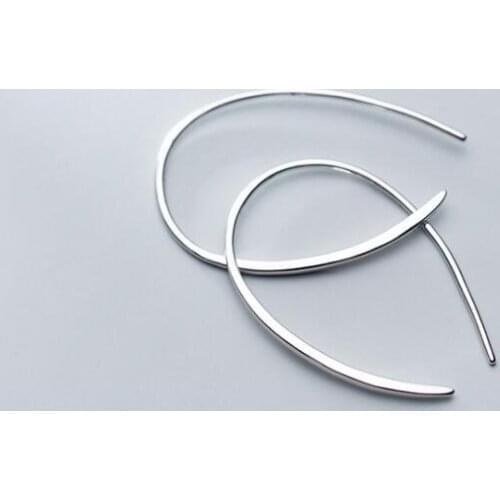 Minimalist 1pair Real. 925 Sterling Silver Fine jewelry White/gold Glossy Tears Waterdrop dangle earrings long Womens GTLE2758