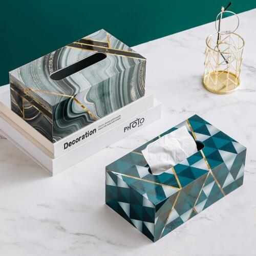 Marble Tissue Box Nordic Acrylic Box Disposable Napkins Office Desk Living Room Bedroom Table Napkins Modern Home Decoration
