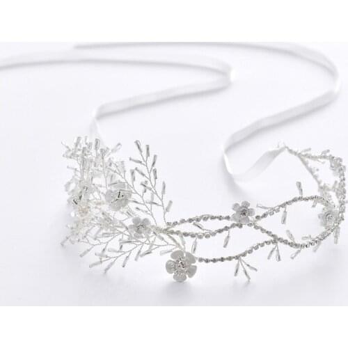 Charming Bridal Headband Wedding Tiara Hair Crown Accessories Silver color Flower Headpiece Women Hair Jewelry