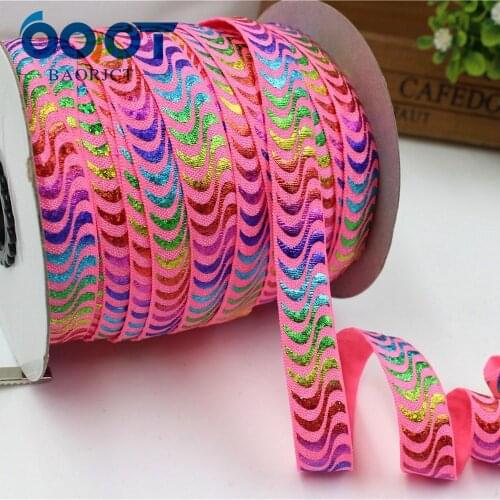OOOT BAORJCT,1762828, 5/8'' 16MM Bronzing elasticity Ribbon , 10 yards DIY handmade hair accessories Material , free shipping