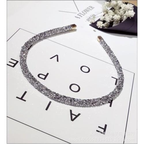 Korea Handmade Full Crystal Retro Hair Accessories Big Diamond Hair Band Hair Bows Flower Crown Headbands For G