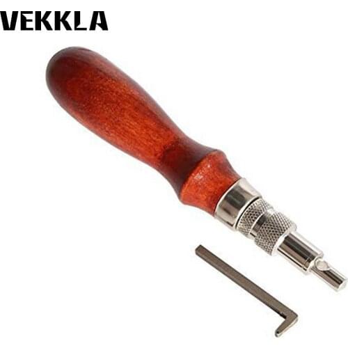 Adjustable Leather Edge Stitching Groover Leathercraft Groove Gouge DIY Handle Tools Wood+ Chisel tool steel Stitching Groover