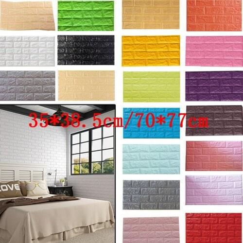 Wall paper 3D Self-Adhesive Brick Marble Imitation Embossed DIY For Kids Room Kitchen Bedroom Waterproof Sticker 3D Wallpaper