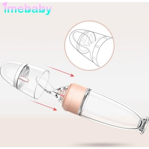 Imebaby newborn baby silicone rice paste bottle baby feeding spoon silicone dropper Feeding bottle baby spoon bottle