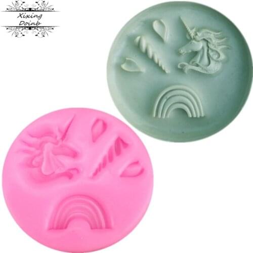 Unicorn silicone soft candy mold cake decoration tools Candy Chocolate Mold baking utensils CUPCAKE DECORATION