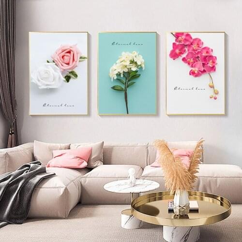 Nordic Canvas Painting Beautiful Flowers Decoration Poster Prints Home Wall Art Picture For Living Room Girl Bedroom No Frame