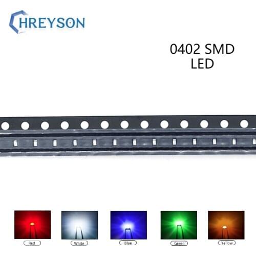 100pcs 0402 SMD LED Electron Component Blue Yellow White Green Red Orange Purple RGB High Light Emitting Diode DIY Kit