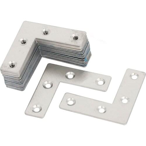 8 Pieces 10 Pieces 20Pieces Stainless Steel L-joint 90 Degree Right Angle Fixed Plate Corner Bracket
