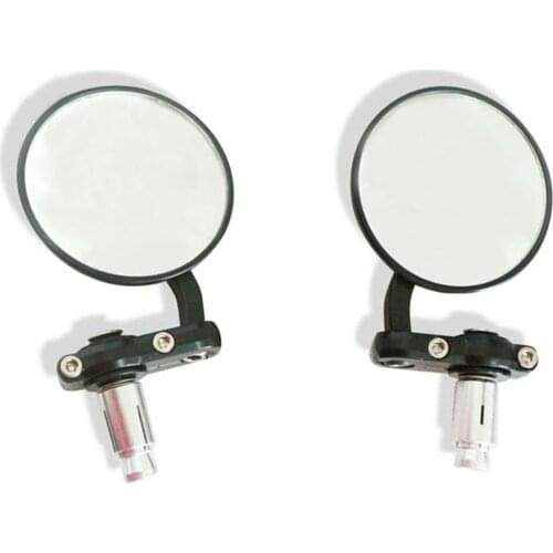 7/8" Handlebar Universal Motorcycle Aluminum Black Rearview Bar End Side Mirror