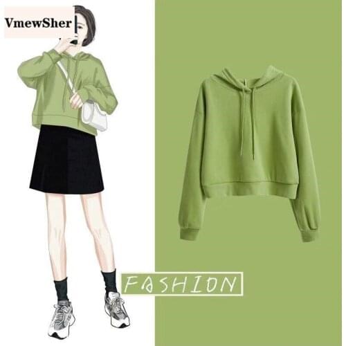 Женские короткие толстовки VmewSher China At AliExpress