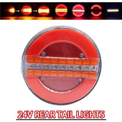 24V Waterproof Dynamic LED For Car Boat Bus Van Caravan Trailer Truck Tail Light Brake Light Flow Turn Signal Lamp Strobe Light