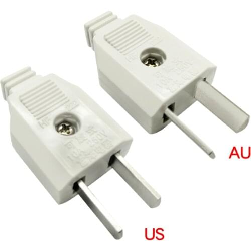 Rotatable AU US Plug 2 Pin AC Power Electric Male Plug Socket Outlet Adaptor Rewireable Extension Cord Connector Adapter