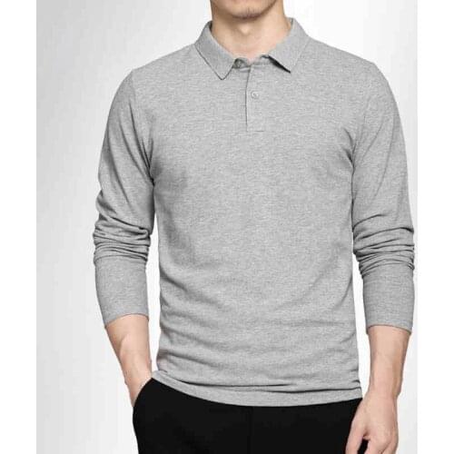WOQN Long Sleeve Polos For Men
