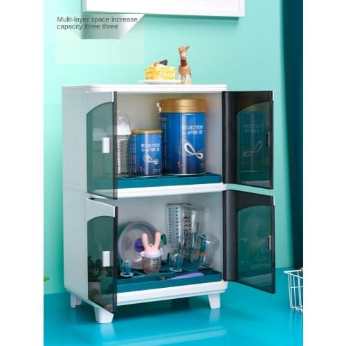 Storage Box Drain with Cover Dustproof Storage Rack Locker Drying Rack Baby Tableware Storage Box