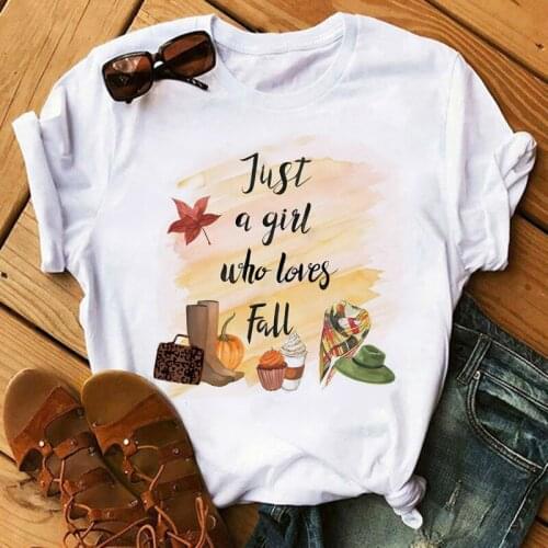 FIXSYS Female Summer Tshirts Spice Coffee Pumpkin 90s Thanksgiving Fall Halloween Women T Shirt Fashion Ladies Tops Tee