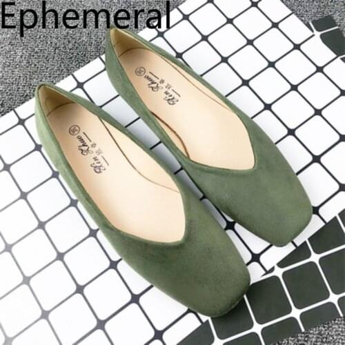 Lady American And European Style Rivets Suede Pointy Shallow Toe Women Flats Heels Single Shoes Larger Size 34-43 Mixed Colors