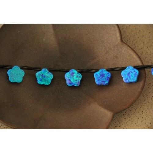 1 PCS synthetic opal blue flower 10 mm