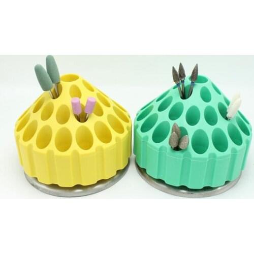 1pc Dental Plastic Bur Holder Block Case 35 Holes 360 degree storage endo box New type