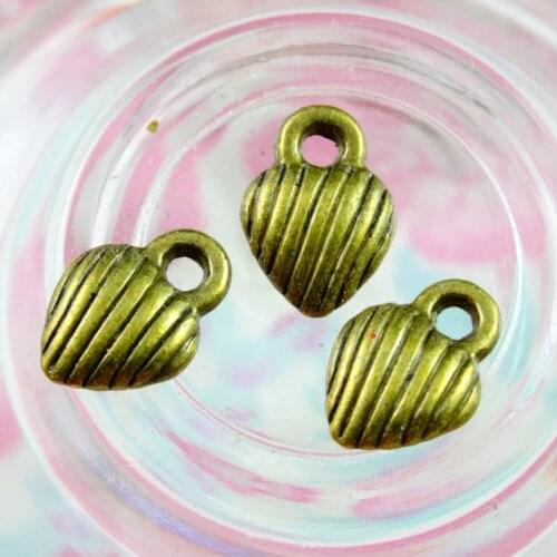 100pcs 10*7MM Antique Bronze Plated Love Heart Alloy Pendant DIY Handmade Jewelry Accessories