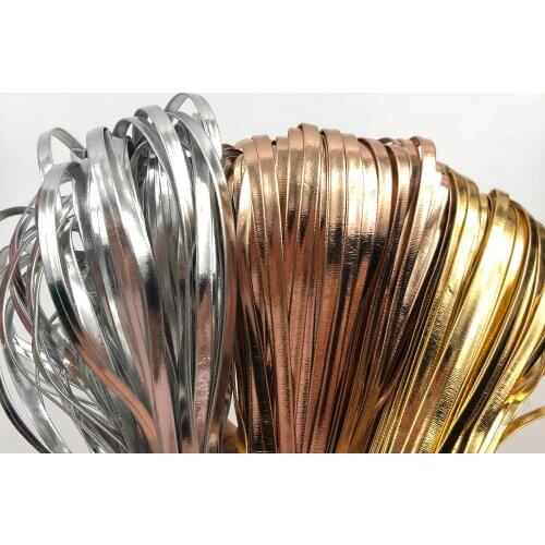 20M/Lot Jewelry Making Finding Gold Silver 5mm PU Leather Ribbon Cord String Bias DIY HairBow Chocker Necklace Accessories Trim