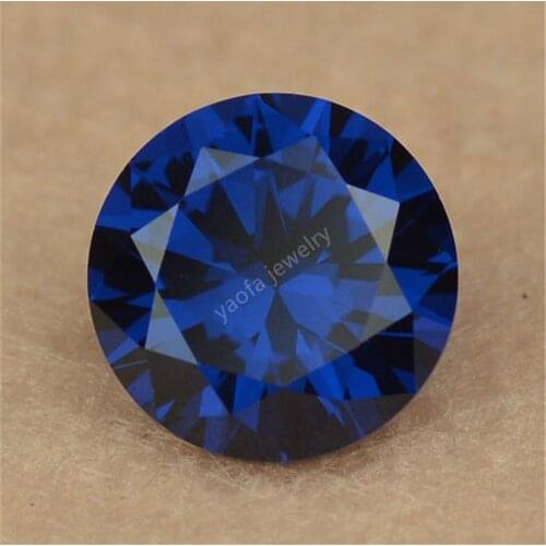3~12mm 113# Deep Blue Color Blue Spinel Gems Round Shape Brilliant Cut Synthetic Spinel Sapphir-e Loose Stone For Jewelry DIY