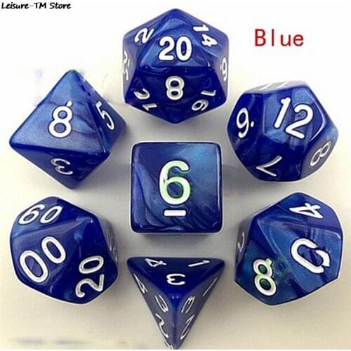 7pcs/Set Multi Sided Acrylic Dice Digital dice Game Dragons Polyhedral D4-D20