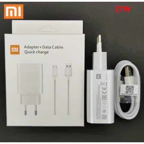Xiaomi Fast charger 27W EU QC4.0 quick charge adapter type c cable for Mi 11 10 9 Note10 lite Poco F2 X3 Redmi Note 9 9S K40 Pro