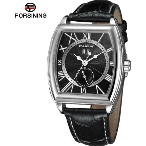 FORSINING Men Mechanical Automatic Watch Auto Time Genuine Leather Strap Mens Wrist Watch Clock Gifts Relogio Masculino 2019