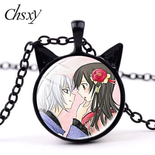 CHSXY Japanese Anime Kamisama Love Kiss Necklaces Cosplay Art Photo Glass Cabochon Cute Pendants Choker For Couple Jewelry Gifts