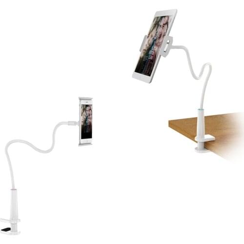 For iPhone 12 11 Pro XS Max XR Phone Holder Bed Gooseneck Mount Flexible Arm Mount Clip Bracket Clamp Stand for For IPad mini4