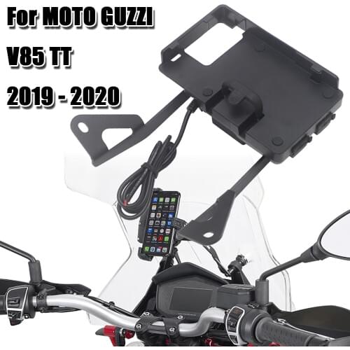 For MOTO GUZZI V85 TT V85TT support GPS smartphone Motorcycle Navigation bracket mobile phone bracket USB Charging Phone stand