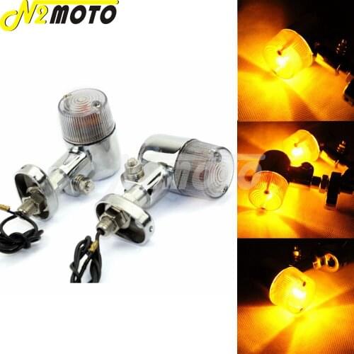 2pcs 12V Smoke Motorcycle Rear Turn Signal Light Amber Bulb Indicator Falsher Lighting For Honda Kawasaki Yamaha Suzuki BMW