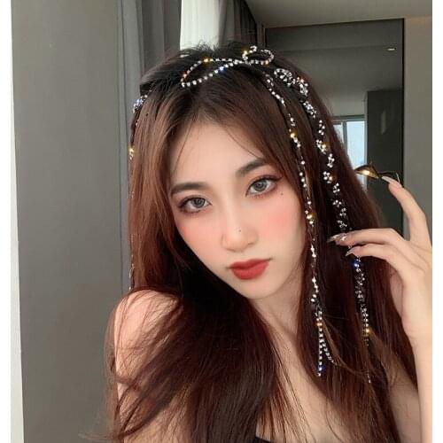 Fashionable set diamond braids hair chain hairpin temperament personality tide one word clip tassel hair act the role ofing